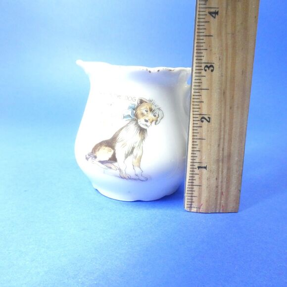 This Is the Dog That Killed The Cat Nursery Rhyme Cream Pitcher Germany Vintage - Picture 5 of 8
